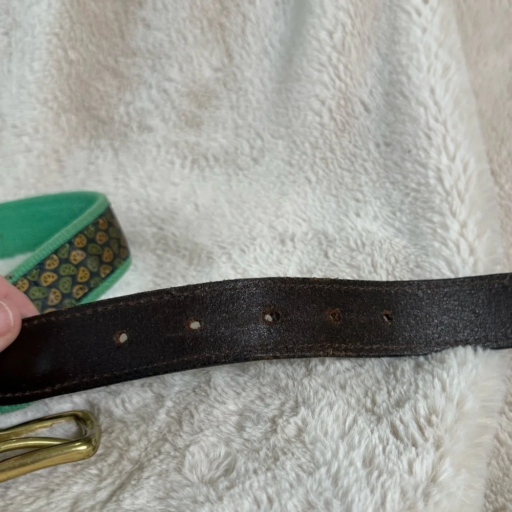 Vineyard Vines Vintage Canvas & Leather Lemons & Limes Mens Belt 39